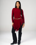Burgundy Ruffle Tunic