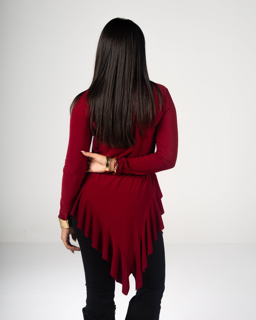 Burgundy Ruffle Tunic