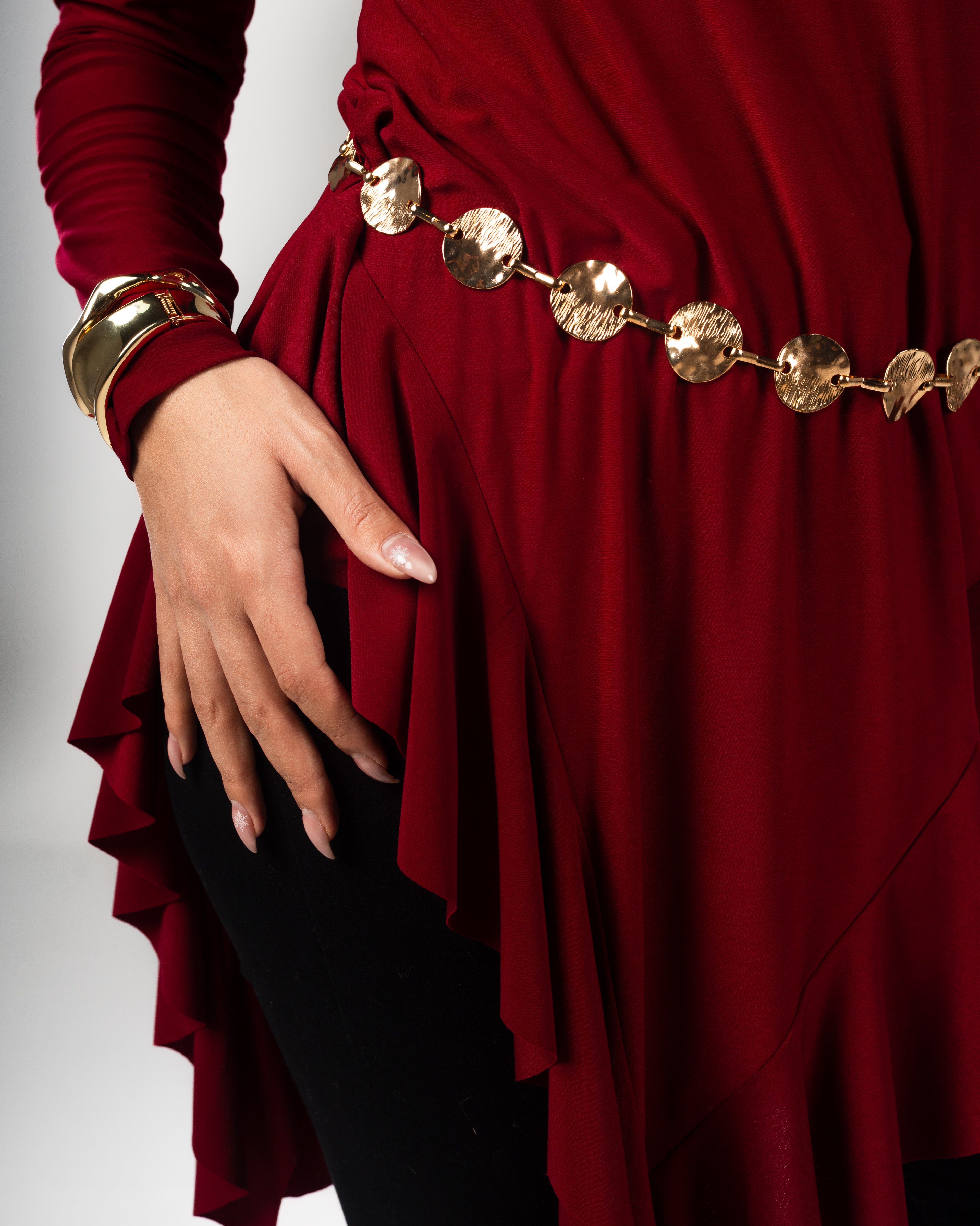 Burgundy Ruffle Tunic
