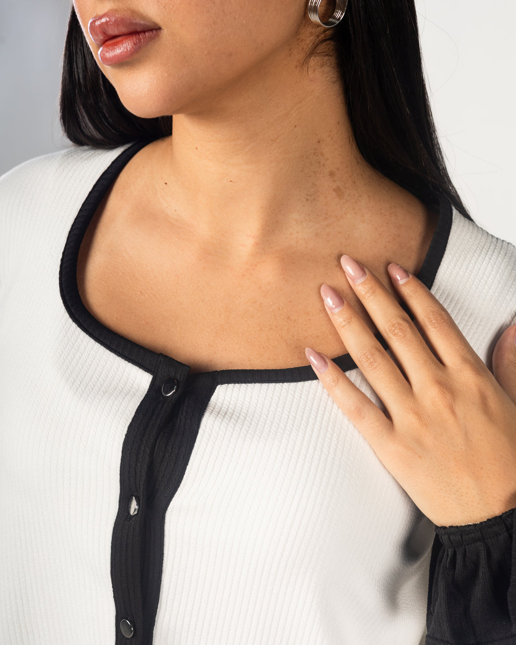 Monochrome Ruffle Top