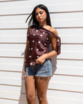 Blush & Brown Dottie Top