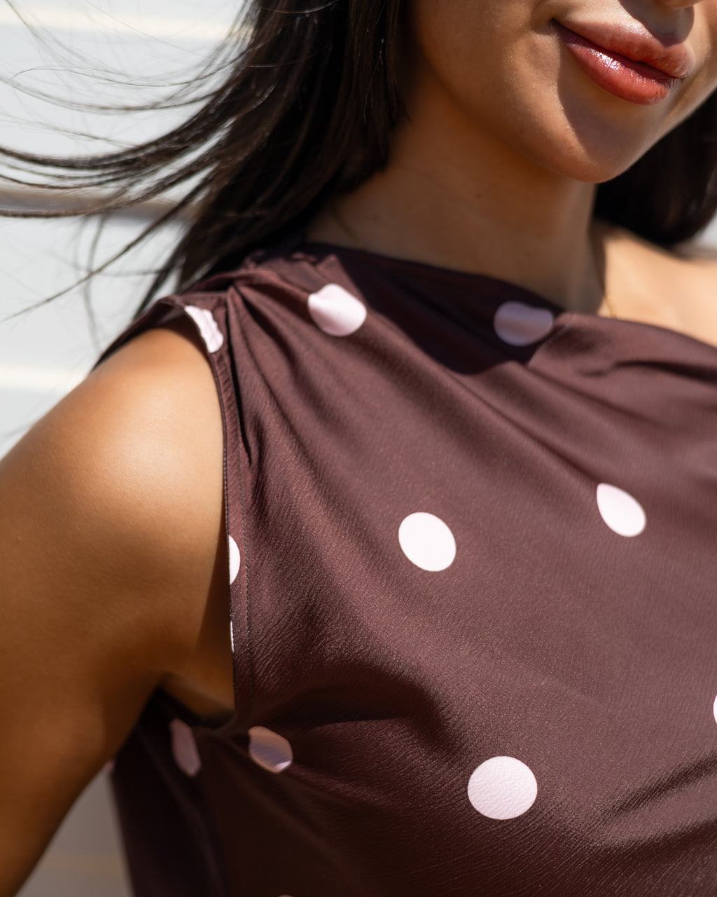 Blush & Brown Dottie Top